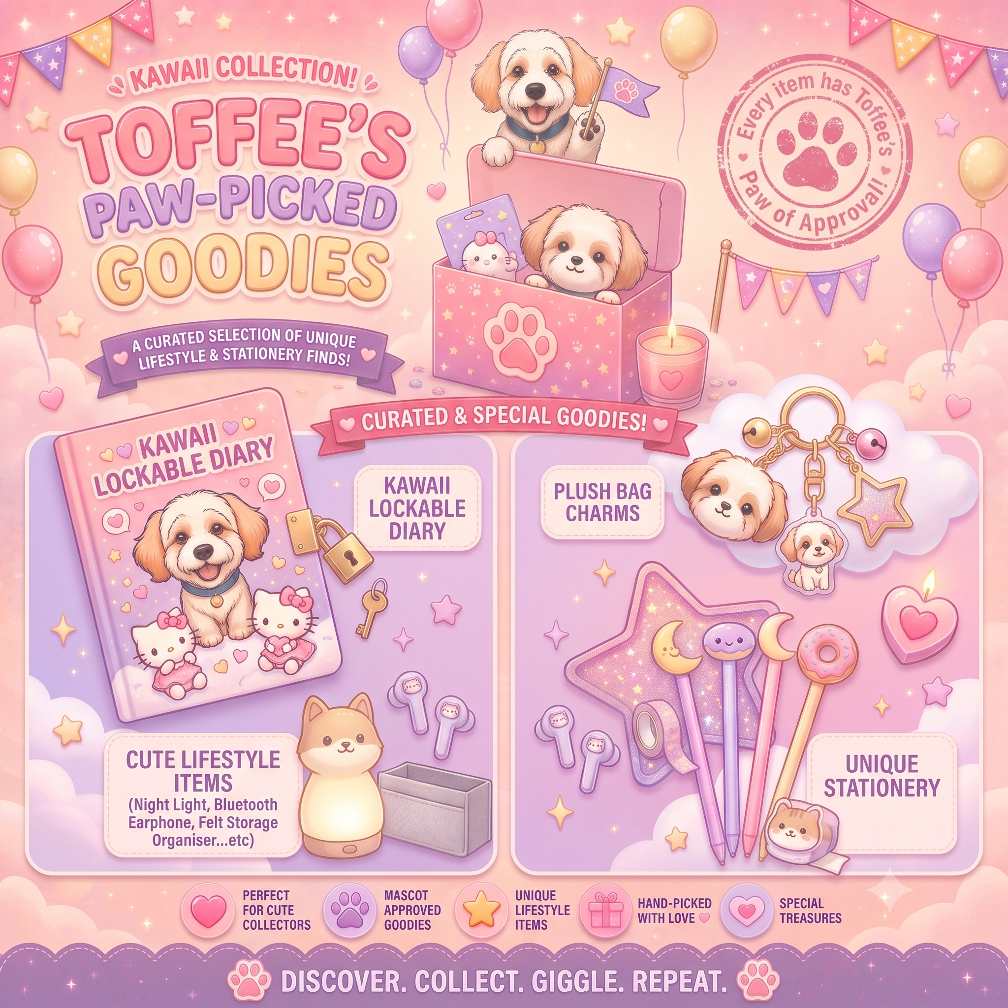 Limited Stock Kawaii Stationery & Lifestyle Goodies | Toffee's Paw-Picked Goodies Australia
