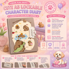Cute A5 Lockable Character Diary | Combination Lock Secret Journal