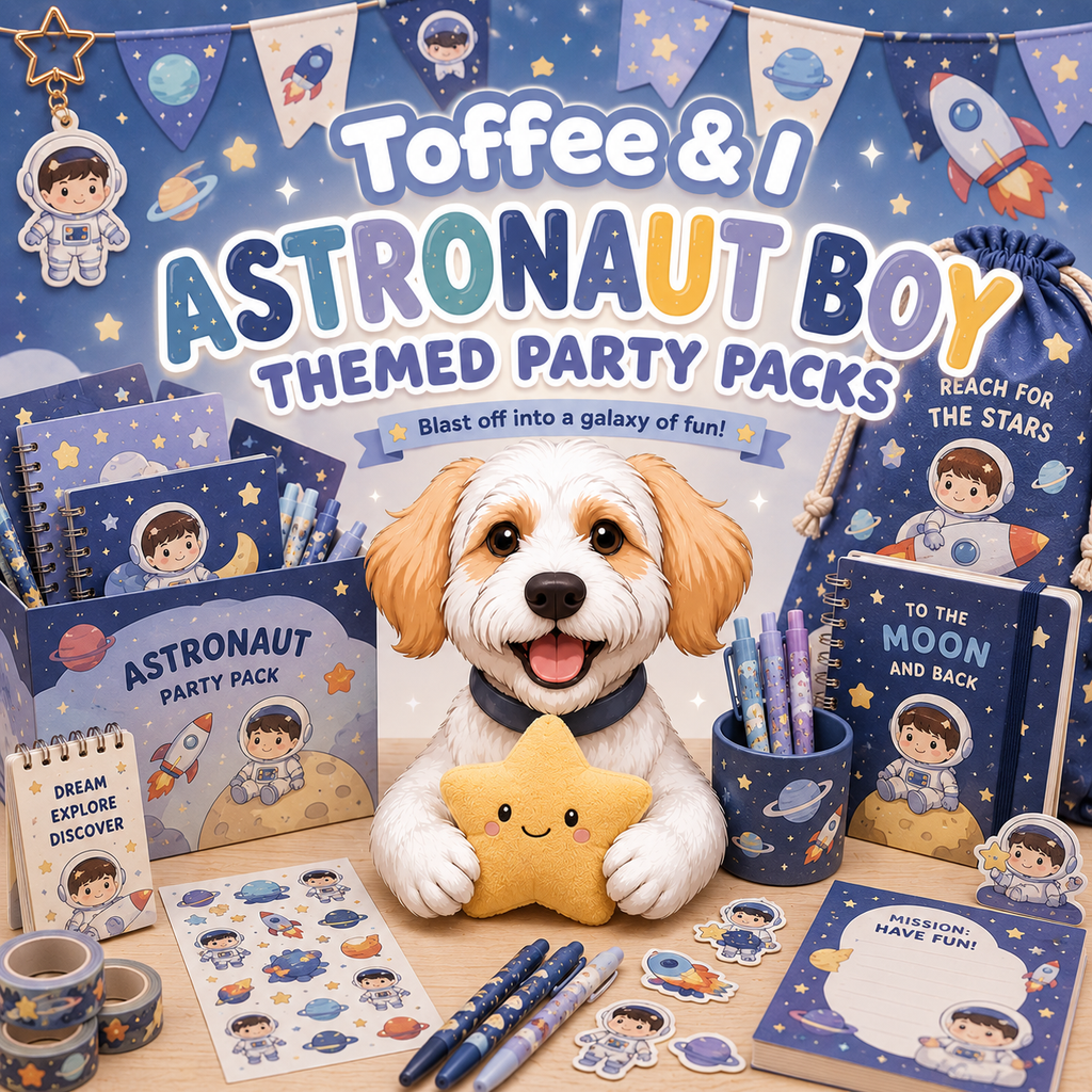 Astronaut and Outer Space Party Favors & Stationery Gift Bag | Toffee's Paw-fect Party Pack Australia