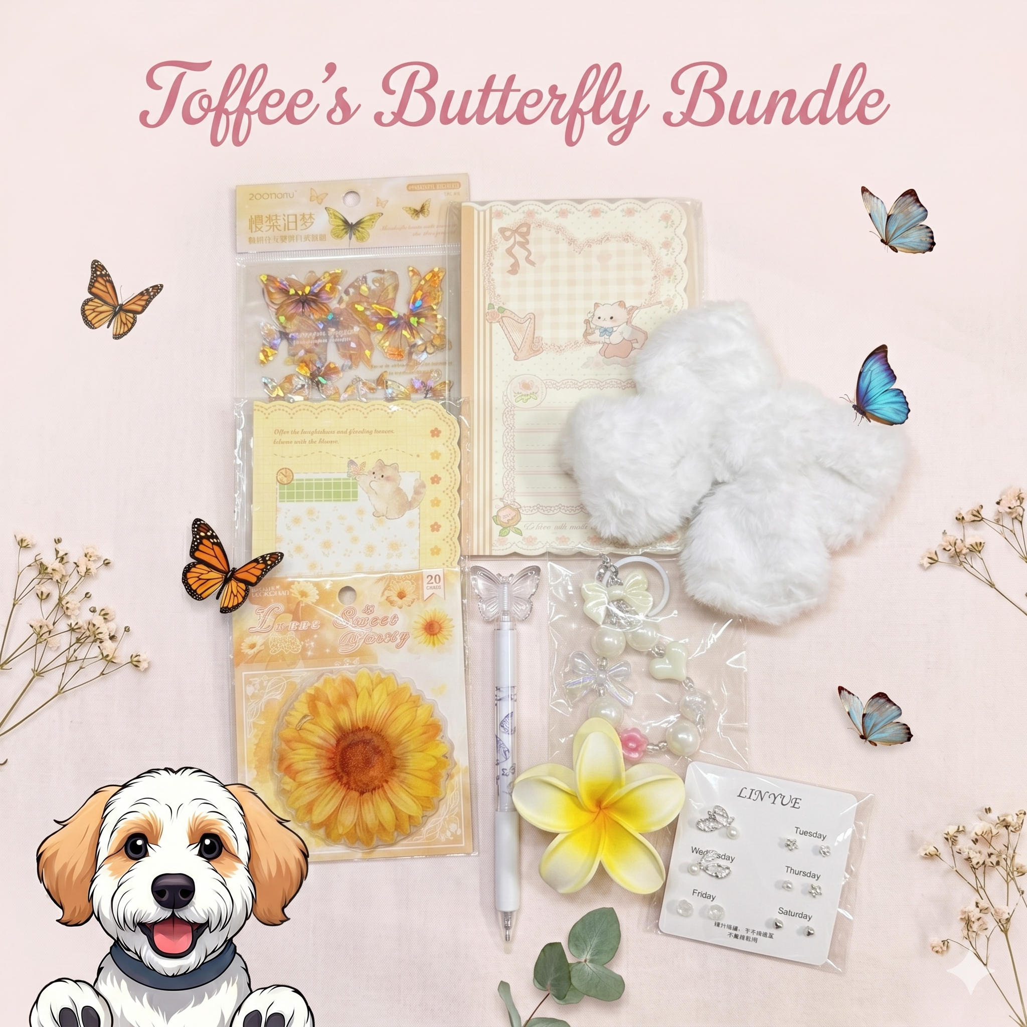 Kawaii Butterfly Stationery Giftbox Australia | Toffee’s Butterfly Stationery Bundle