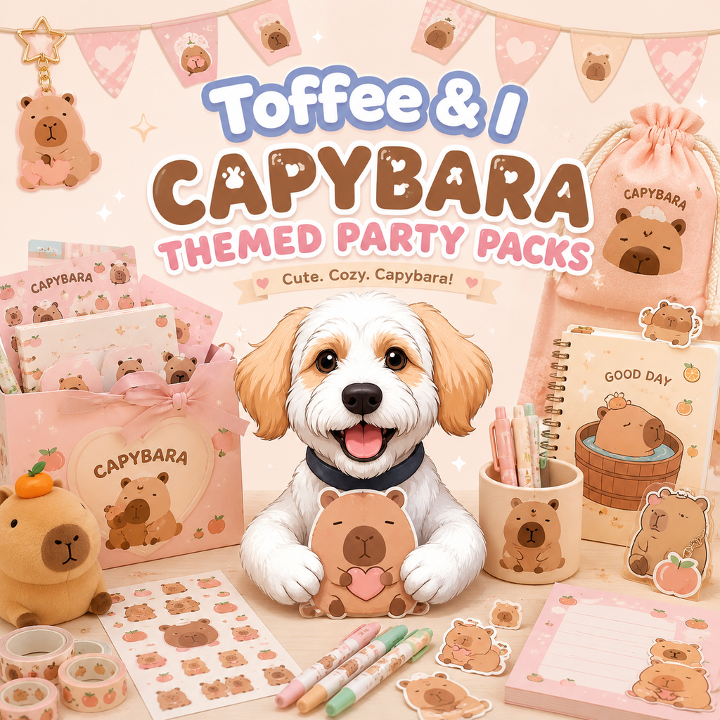 Capybara Party Favors & Stationery Gift Set | Paw-fect Party Pack Australia