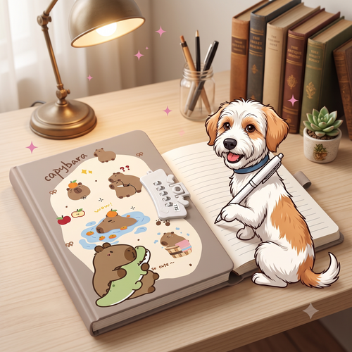 Cute A5 Lockable Character Diary | Combination Lock Secret Journal