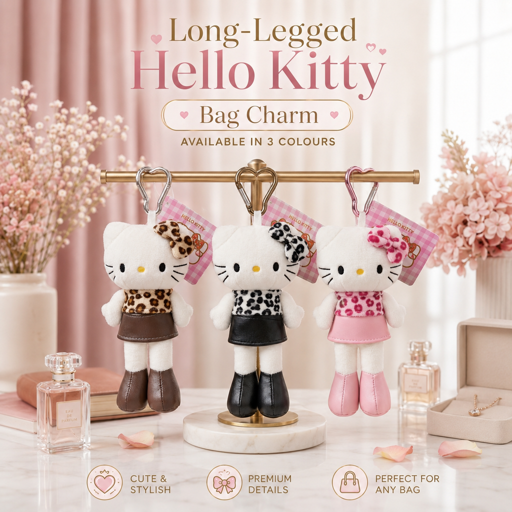 Long-Legged Hello Kitty Bag Charm | Limited Edition Kawaii Plush Keychain