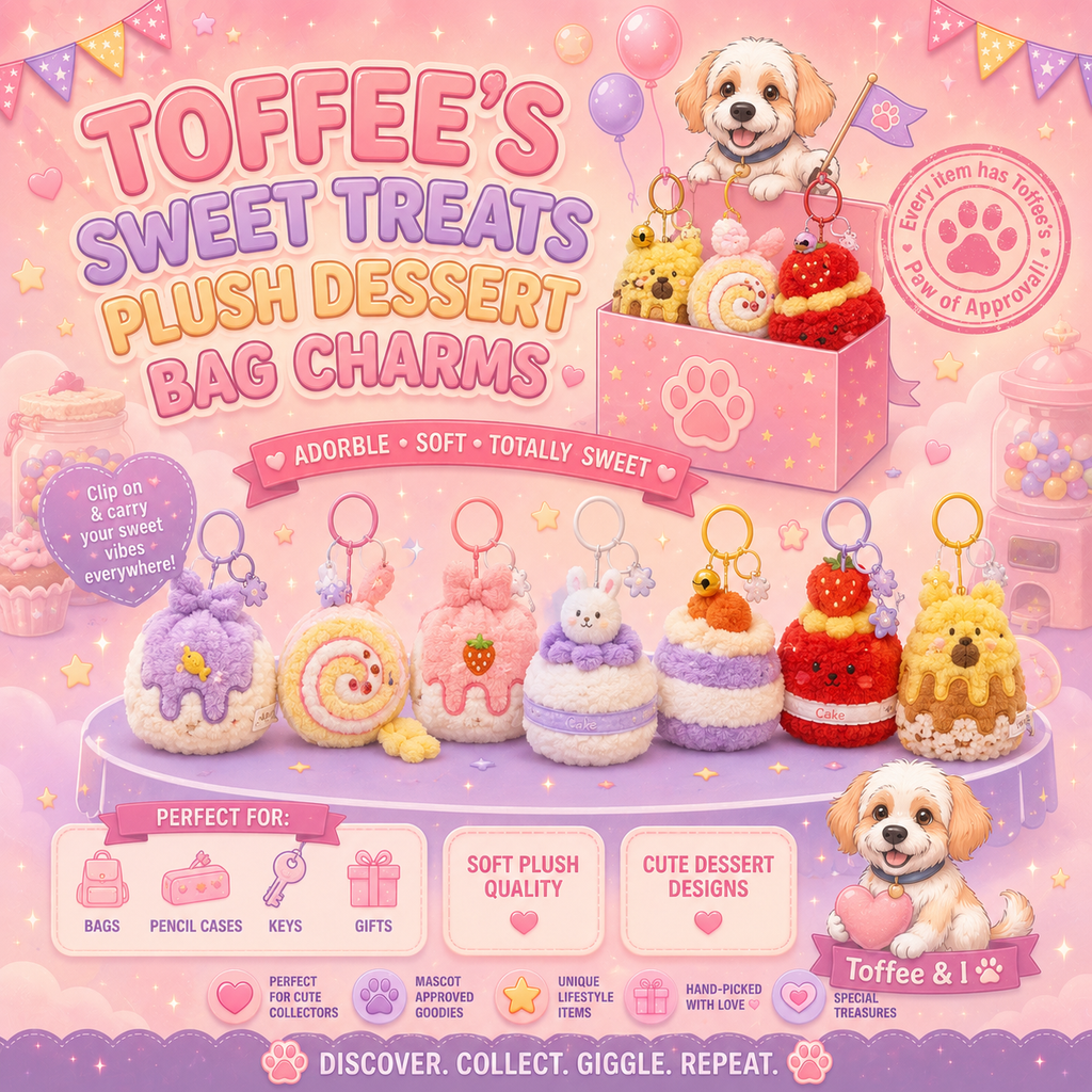 Sweet Treats Plush Dessert Bag Charms | Toffee Approved Limited Items
