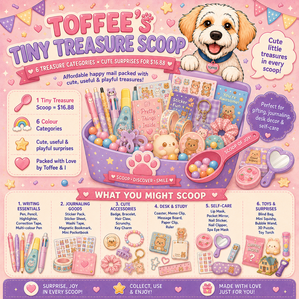 Fun Mystery Stationery Giftbox | Toffee's Tiny Treasure Scoop