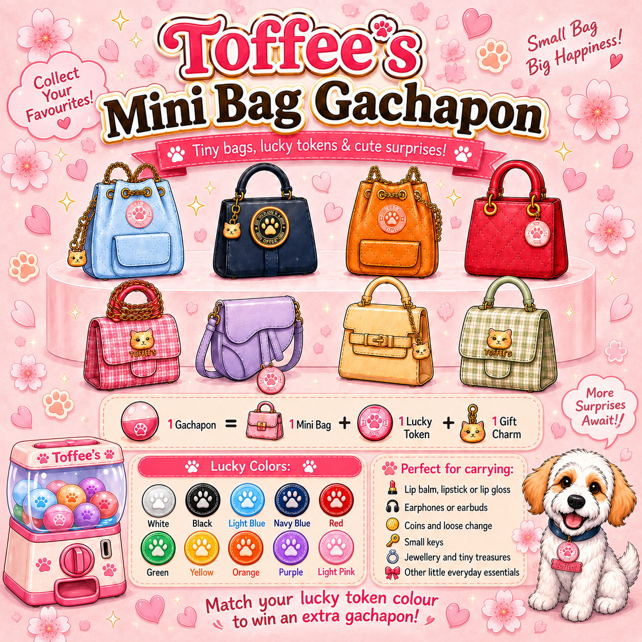 Toffee's Mini Bag Gachapon | Kawaii Mystery Mini Bags Australia