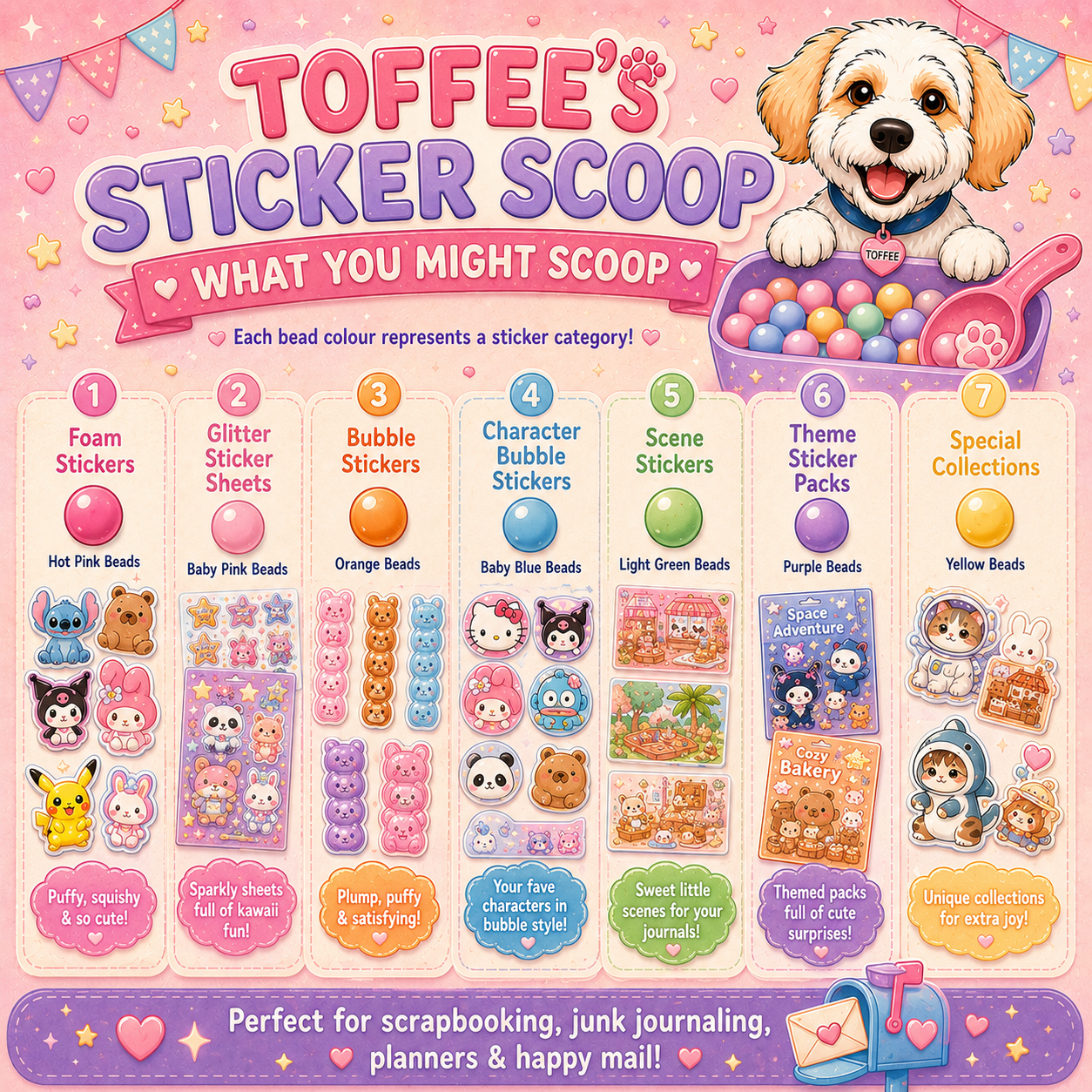 Toffee’s Sticker Scoop – Mystery Sticker Packs & Sheets